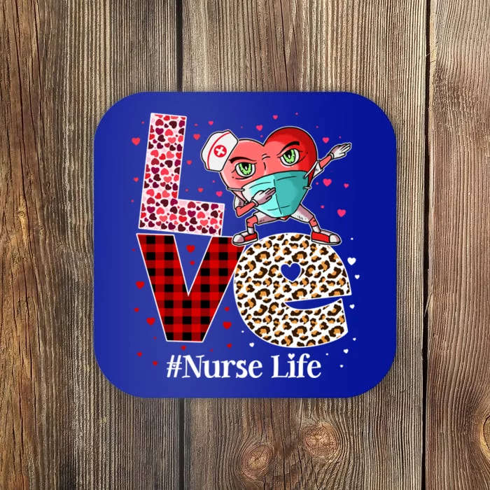 Love Dabbing Heart Nurse Life Valentines Day Nursing Great Gift Coaster