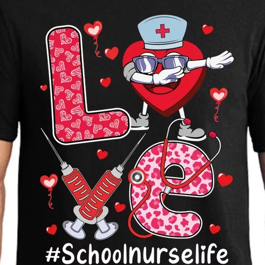 Love Dabbing Heart School Nurse Valentines Day Hearts Cute Gift Pajama Set