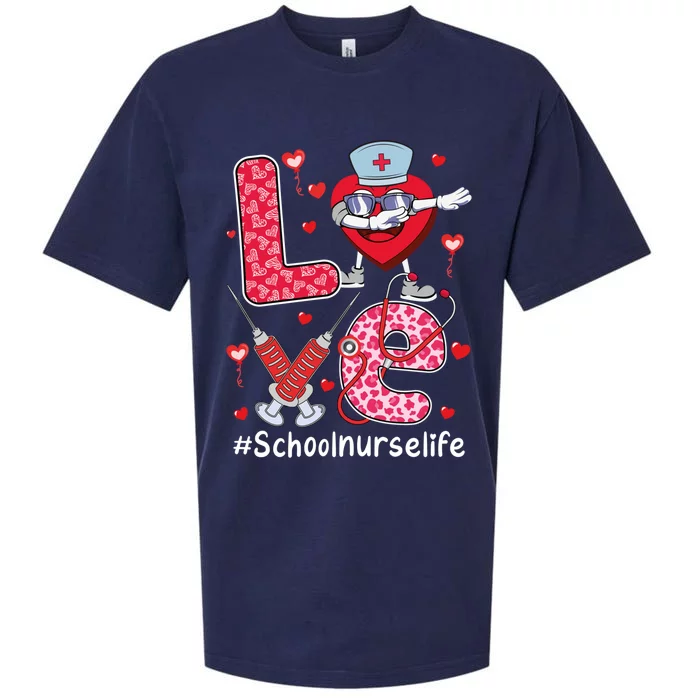 Love Dabbing Heart School Nurse Valentines Day Hearts Cute Gift Sueded Cloud Jersey T-Shirt