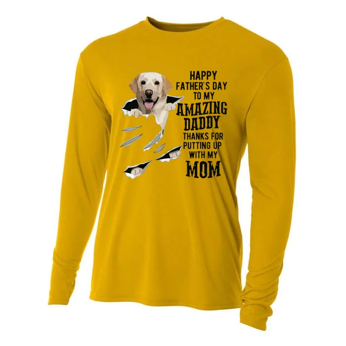 Labrador Dad Happy Fathers Day To My Amazing Daddy Dog Cooling Performance Long Sleeve Crew