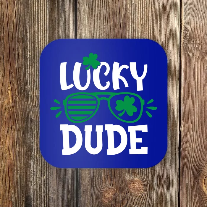 Lucky Dude Happy St Patrick's Day Shamrock Irish Funny Gift Coaster