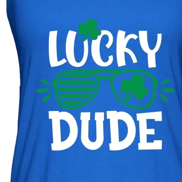 Lucky Dude Happy St Patrick's Day Shamrock Irish Funny Gift Ladies Essential Flowy Tank