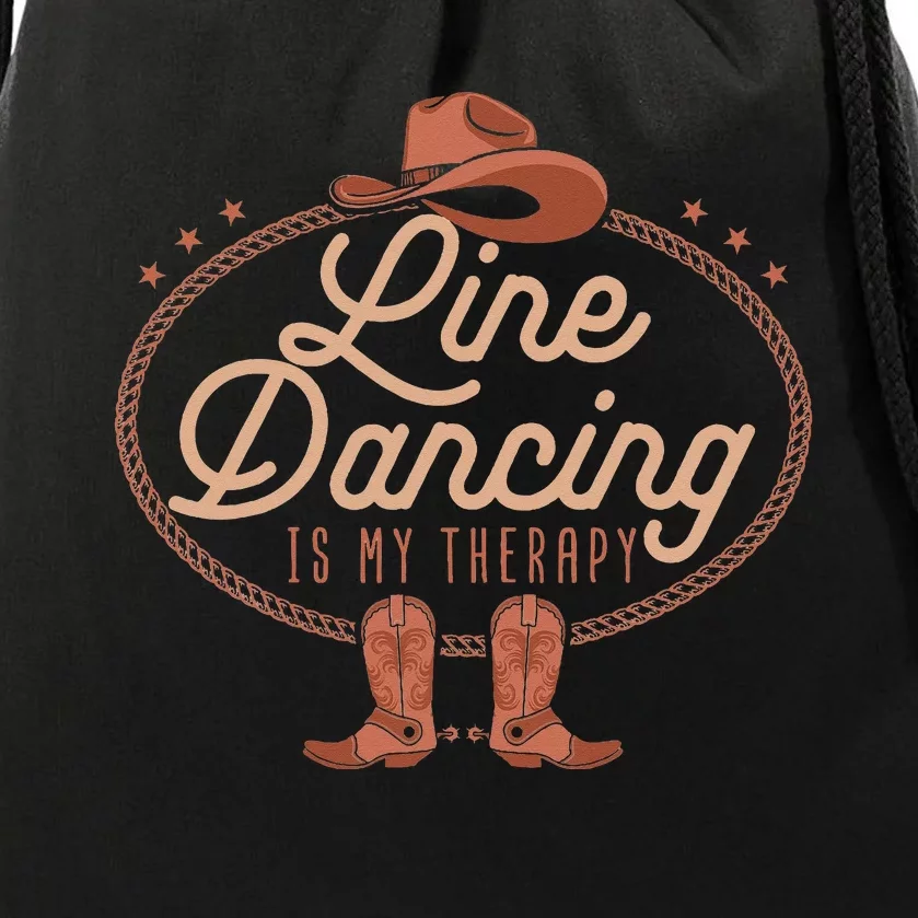 Line Dancing Is My Therapy Country Music Line Dancer Drawstring Bag