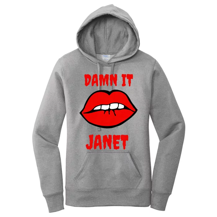 Lips Damn It Janet Song From Rocky Horror Picture Show Women's Pullover Hoodie