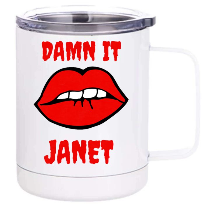 Lips Damn It Janet Song From Rocky Horror Picture Show Front & Back 12oz Stainless Steel Tumbler Cup