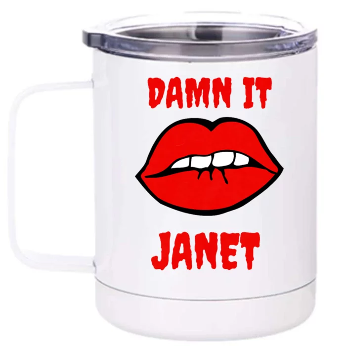 Lips Damn It Janet Song From Rocky Horror Picture Show Front & Back 12oz Stainless Steel Tumbler Cup