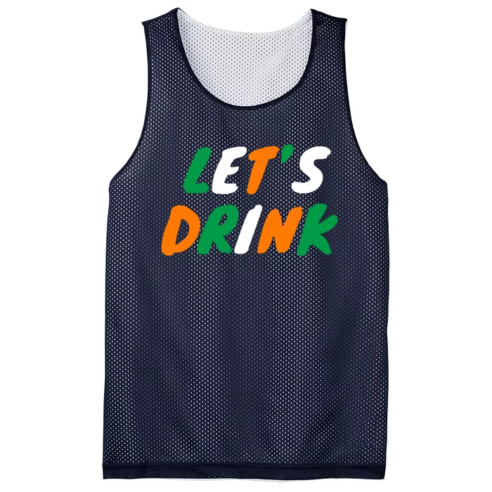 Lets Drink Irish Flag Colors St Patrick's Day Mesh Reversible Basketball Jersey Tank