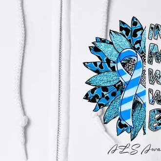 Leopard Daisy In May We Wear Blue ALS Awareness Full Zip Hoodie