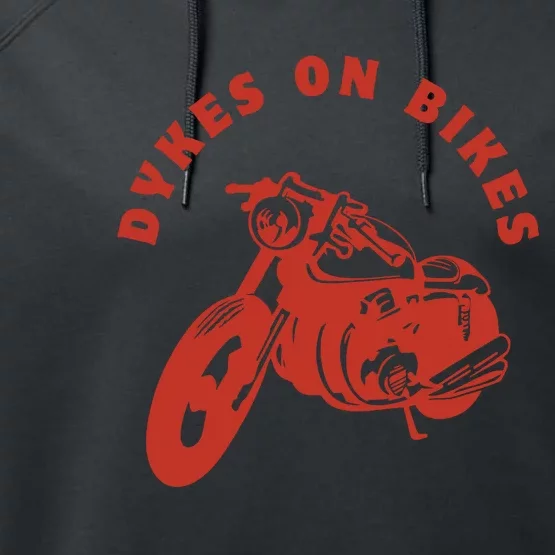 Lesbian D Kes On Bikes Lesbian History Pride Performance Fleece Hoodie