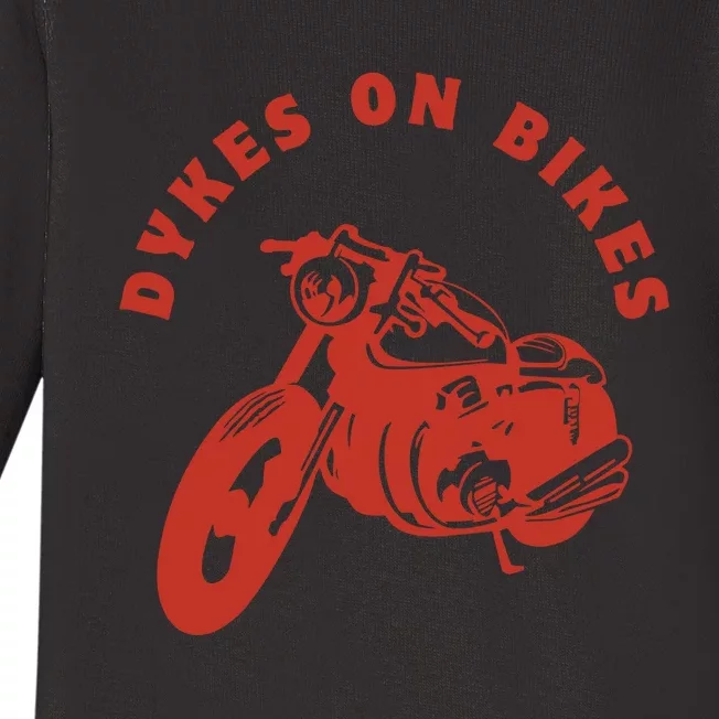 Lesbian D Kes On Bikes Lesbian History Pride Baby Long Sleeve Bodysuit