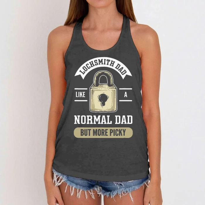 Locksmith Dad. Lock Picking. Locksmith Women's Knotted Racerback Tank