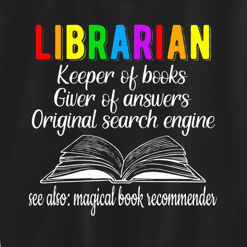 Librarian Definition Library Worker Day Kids Sweatshirt