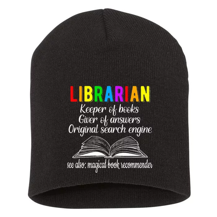 Librarian Definition Library Worker Day Short Acrylic Beanie