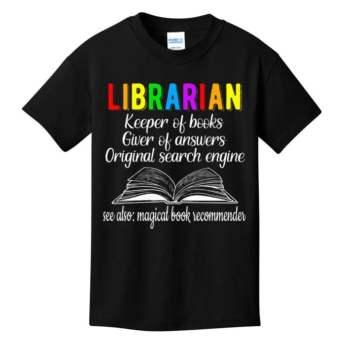 Librarian Definition Library Worker Day Kids T-Shirt