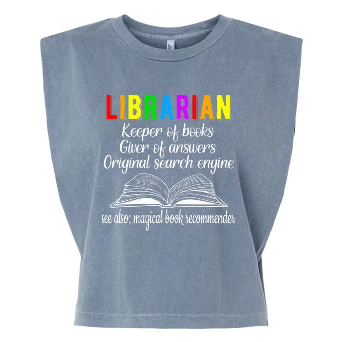 Librarian Definition Library Worker Day Garment-Dyed Women's Muscle Tee