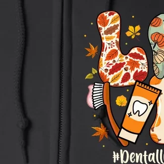 Love Dental Life Pumpkin Tooth Dentist Thanksgiving Autumn Full Zip Hoodie