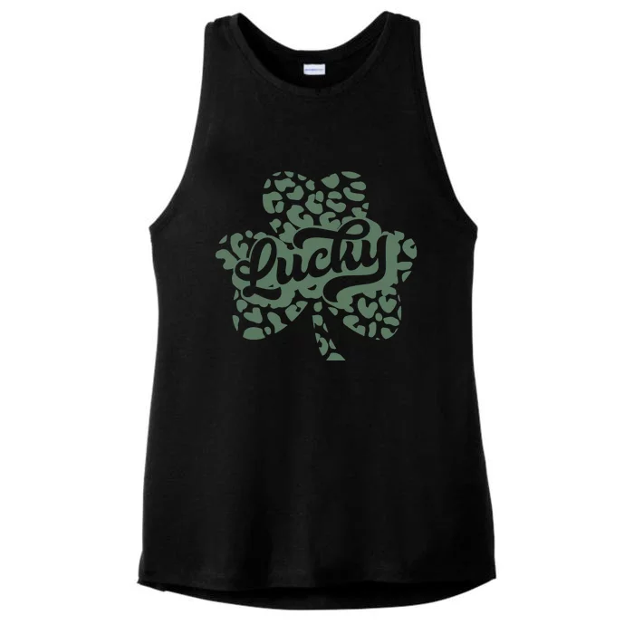 Lucky Day Lucky Flowers Shamrock Ladies Tri-Blend Wicking Tank