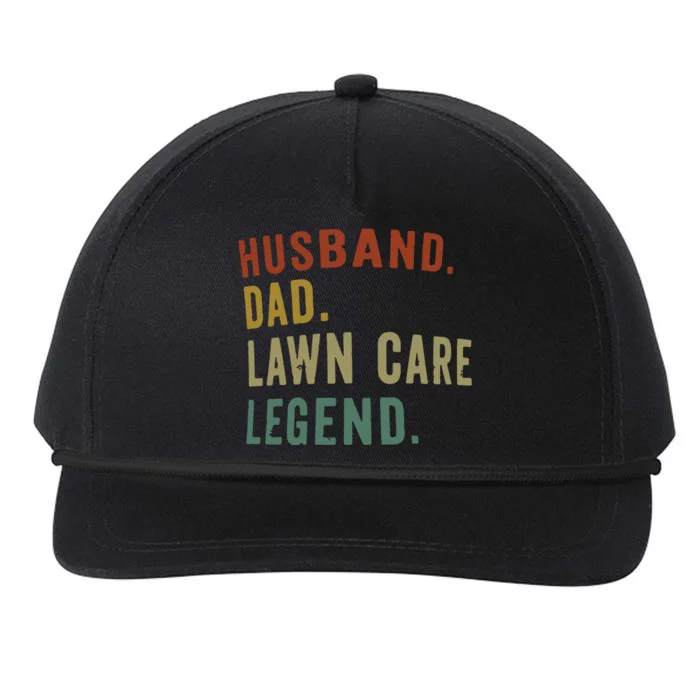 Lawnmowing Dad Lawn Care Legend Funny Mower Gardening Snapback Five-Panel Rope Hat