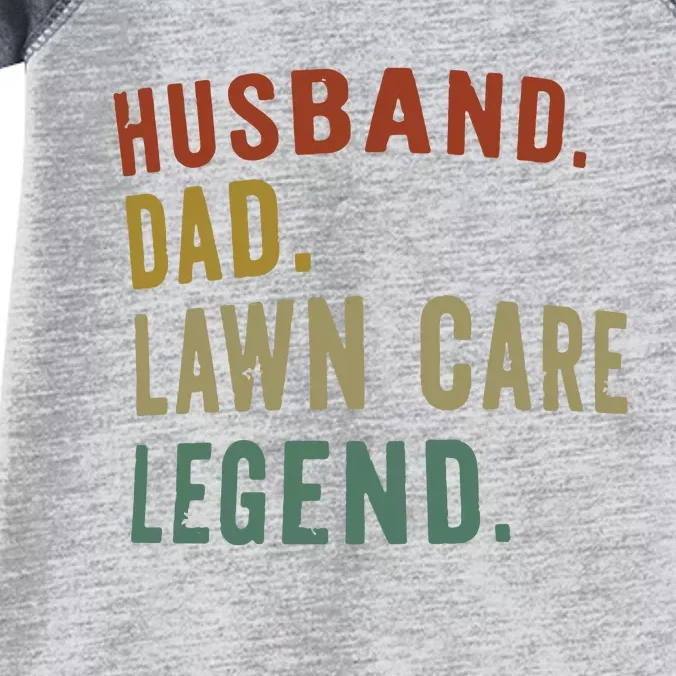 Lawnmowing Dad Lawn Care Legend Funny Mower Gardening Infant Baby Jersey Bodysuit