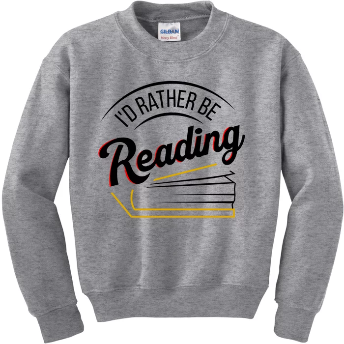 Librarian Design Libraries Id Rather Be Reading Cute Gift Kids Sweatshirt