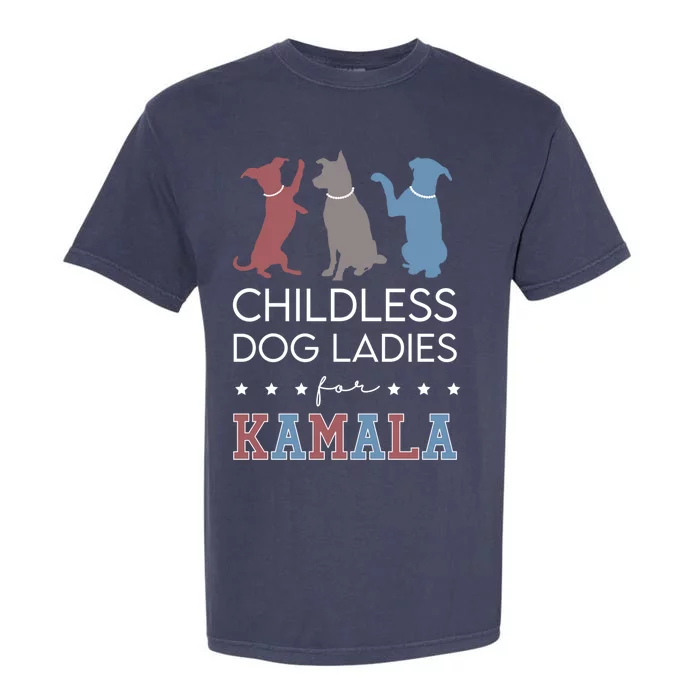 Less Dog Ladies For Kamala Voting For Kamala Harris Gift Garment-Dyed Heavyweight T-Shirt