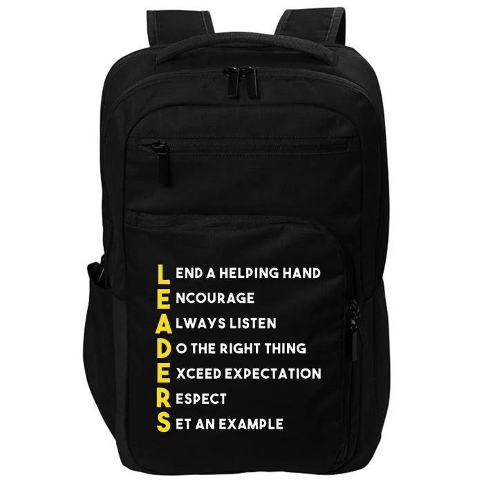 Leader Definition Leadership Office Teamwork Influencer Boss Impact Tech Backpack