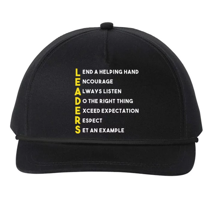 Leader Definition Leadership Office Teamwork Influencer Boss Snapback Five-Panel Rope Hat