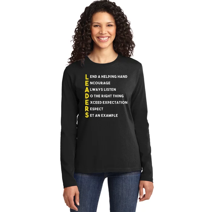 Leader Definition Leadership Office Teamwork Influencer Boss Ladies Long Sleeve Shirt