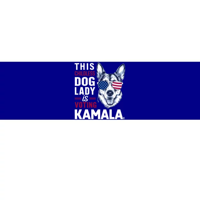 Less Dog Lady Vote 2024 Us Flag Democratic President Great Gift Bumper Sticker