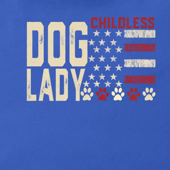 Less Dog Lady Vote 2024 Us Flag Democratic President Cute Gift Zip Tote Bag