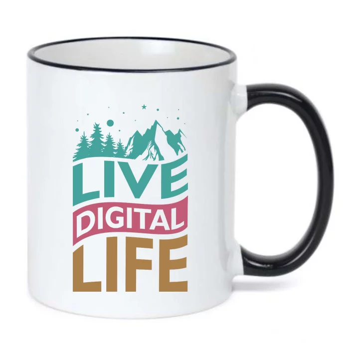 Live Digital Life Black Color Changing Mug