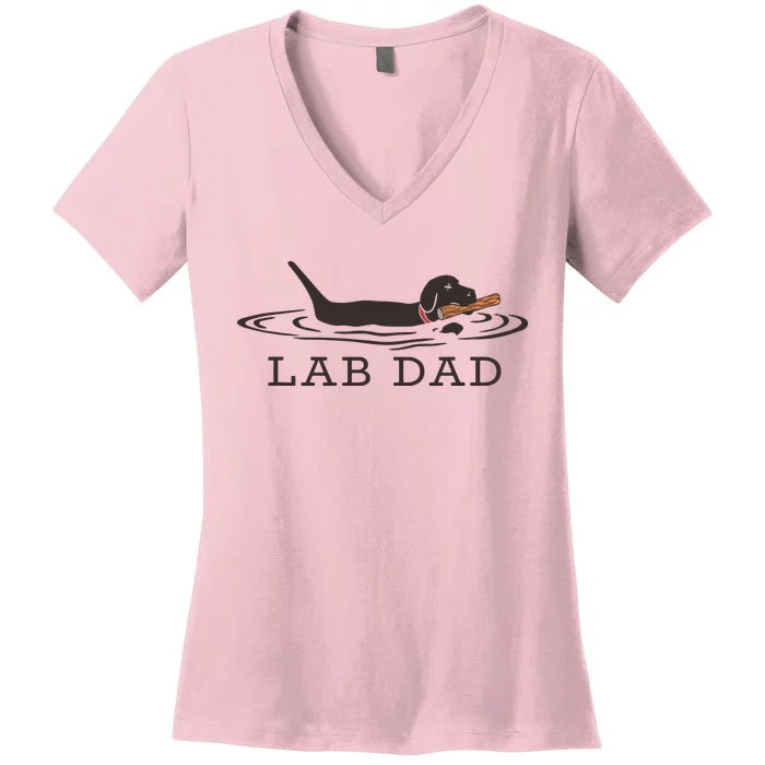 Lab Dad Labrador Retriever Dog Owner Women's V-Neck T-Shirt