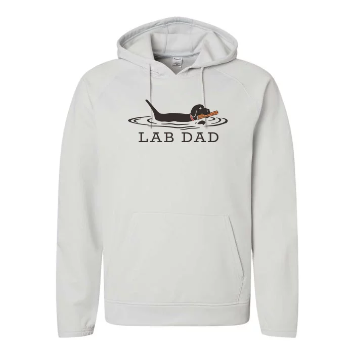 Lab Dad Labrador Retriever Dog Owner Performance Fleece Hoodie