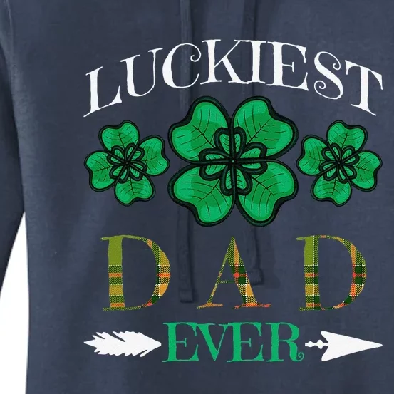 Lucky Dad Luckiest Dad Bester Father On St Patricks Day Women's Pullover Hoodie