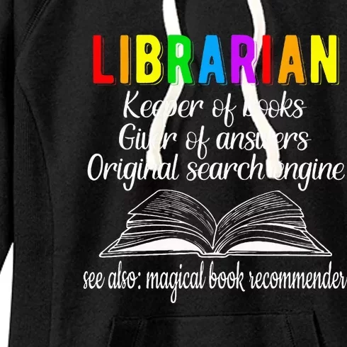 Librarian Definition Library Worker Day Women's Fleece Hoodie