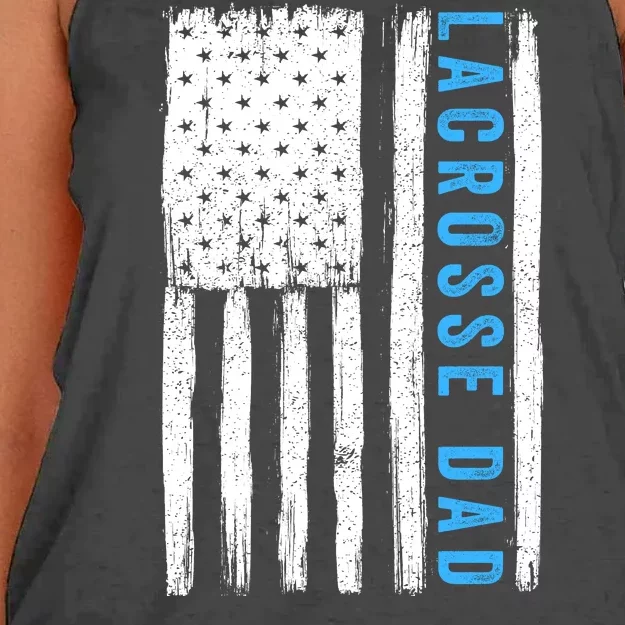 Lacrosse Dad Lacrosse Gifts Funny Lacrosse Dad Lacrosse Goalie Funny Sports Women's Knotted Racerback Tank