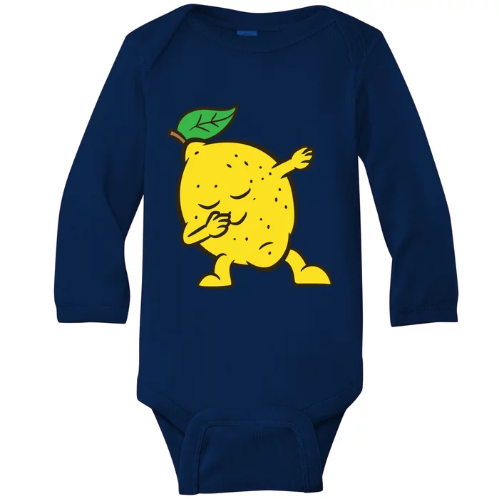 Lemon Dabbing Lemon Fruit Love Lemons Gift Baby Long Sleeve Bodysuit