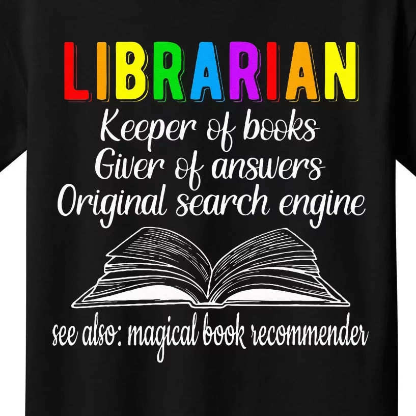 Librarian Definition Library Worker Day Kids T-Shirt