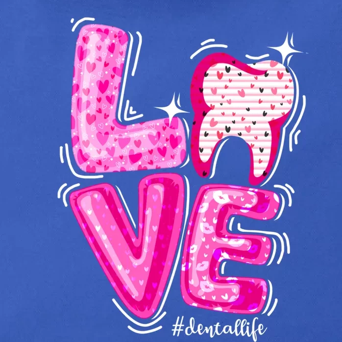 Love Dental Life Tooth Heart Dentist Valentine's Day Gift Zip Tote Bag