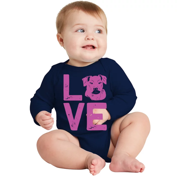 Love Dog Baby Long Sleeve Bodysuit