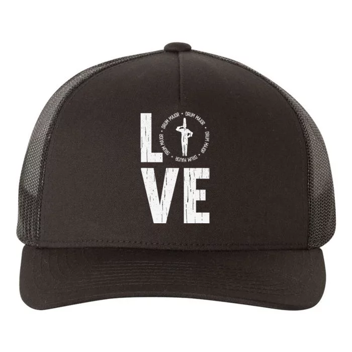 Love Drum Major Cool Marching Band Director Yupoong Adult 5-Panel Trucker Hat