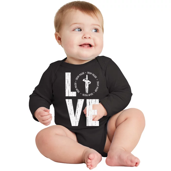 Love Drum Major Cool Marching Band Director Baby Long Sleeve Bodysuit