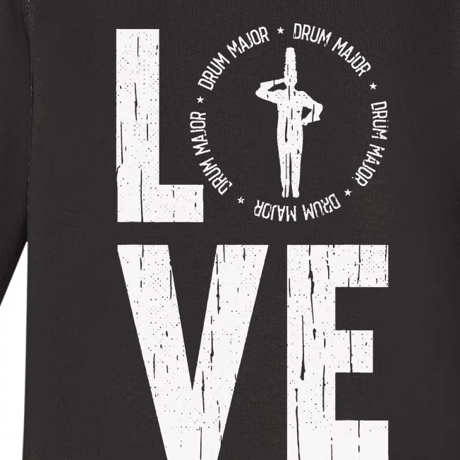 Love Drum Major Cool Marching Band Director Baby Long Sleeve Bodysuit