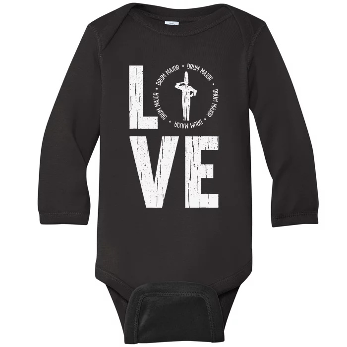 Love Drum Major Cool Marching Band Director Baby Long Sleeve Bodysuit