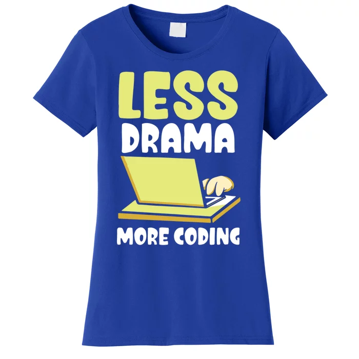 Less Drama More Coding Programmer Programming Coder Code It Gift Women's T-Shirt