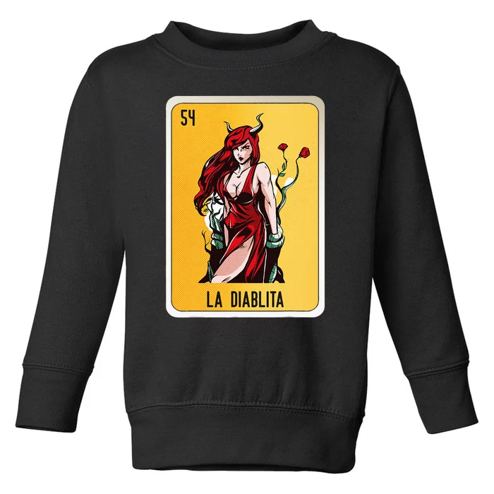 La Diablita Mexican Slang Chicano Bingo Cards Toddler Sweatshirt