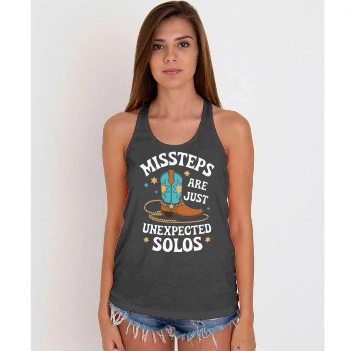 Line Dancing Missteps Are Just Unexpected Solos Line Dancer Women's Knotted Racerback Tank