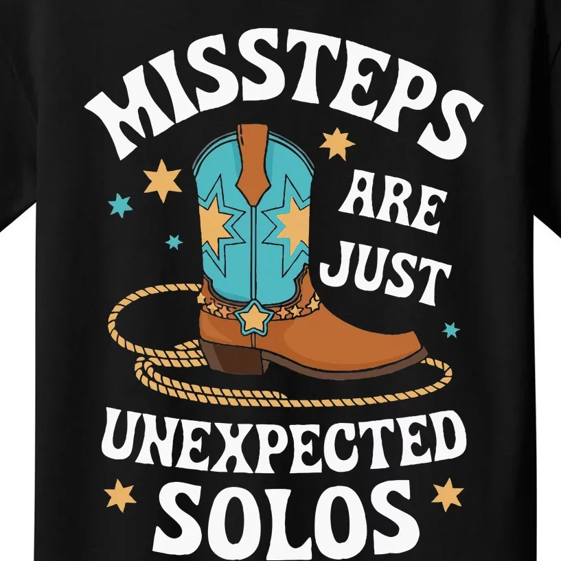 Line Dancing Missteps Are Just Unexpected Solos Line Dancer Kids T-Shirt