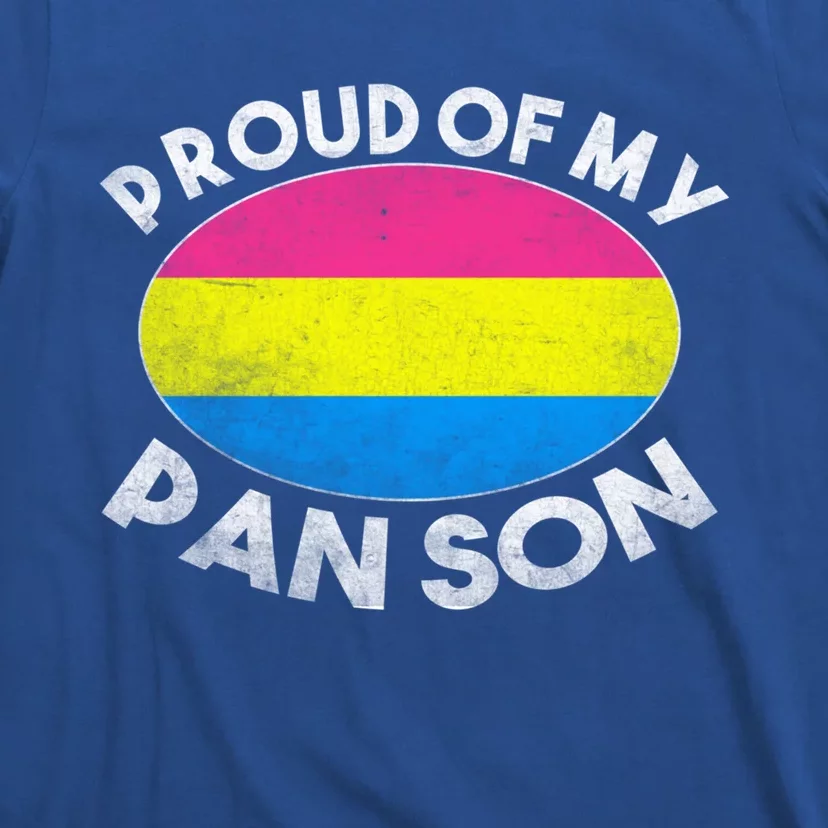 Lgbt Dad Mom Heart Proud Of My Pansexual Son Pan Pride Flag Cool Gift T-Shirt