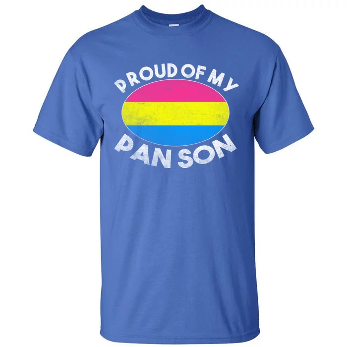 Lgbt Dad Mom Heart Proud Of My Pansexual Son Pan Pride Flag Cool Gift Tall T-Shirt